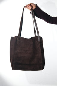 GRAZIA - Brown Genuine Suede Leather Shoulder Bag (Women)