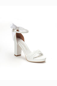 Vivienne Lace And Bow Bridal Heel