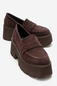 SANTIA - Brown Chunky Platform Loafer (Women)