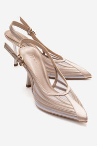 FAUNA - Beige Satin Stiletto Pump (Women)