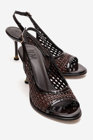 BONITO - Brown Woven Stiletto Heeled Shoe (Women)