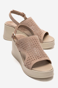 JADIRA - Beige Genuine Leather Platform Sandal (Women)