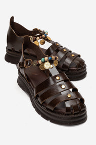 Solis - Brown Genuine Leather Sandal (Women)