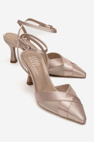 ESTELA - Beige Satin Stiletto Pump (Women)