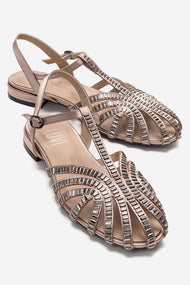 LAVINA - Taupe Genuine Leather Sandal (Women)