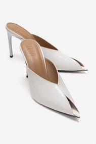 Mirena - White Genuine Leather Stiletto Mule (Women)
