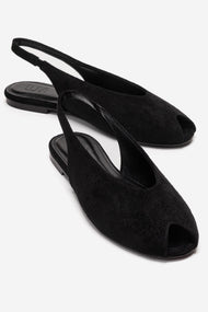 SERINA - Black Genuine Leather Sandal (Women)