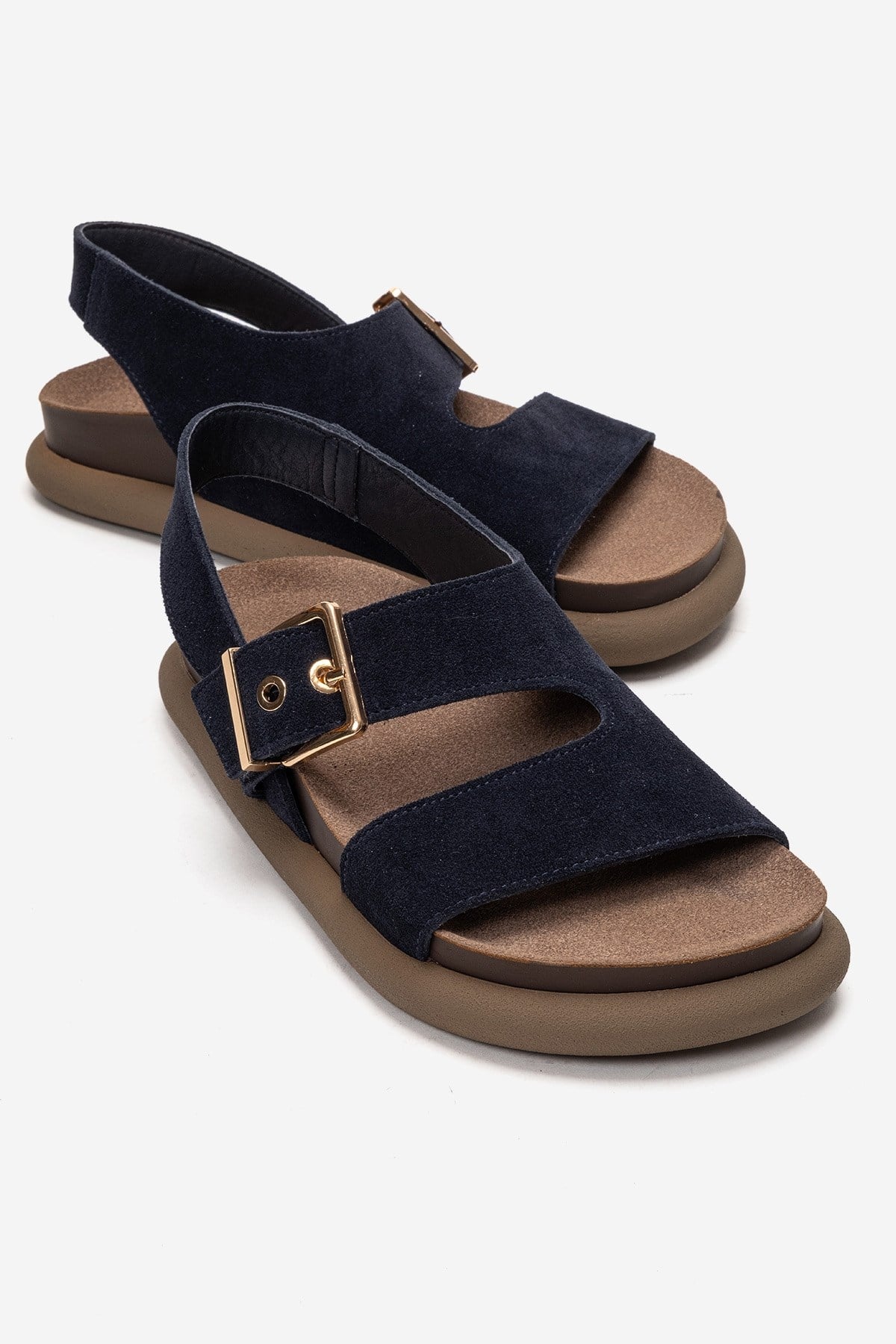 Jalven - Navy Genuine Suede Leather Sandal (Women) – Forever