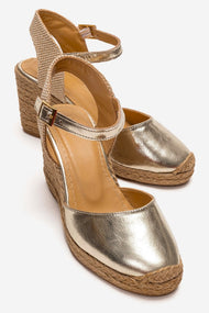 SINTA - Gold Genuine Leather Heeled Sandal (Women)