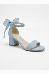 Rochelle Baby Blue Suede Ankle Strap Block Heel Sandal