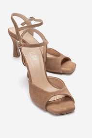 ELVIA - Taupe Genuine Leather Stiletto Pump (Women)