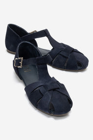 ALINA - Navy Genuine Leather Sandal (Women)