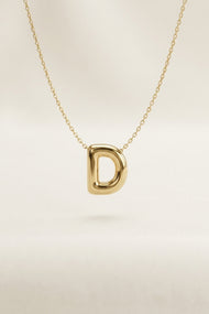 Signature 14k Gold Initial Necklace - D
