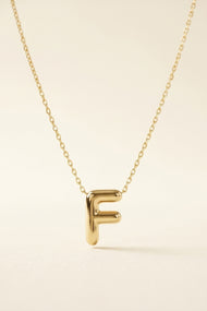 Signature 14k Gold Initial Necklace - F