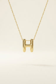 Signature 14k Gold Initial Necklace - H