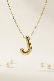 Signature 14k Gold Initial Necklace - J