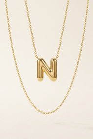 Signature 14k Gold Initial Necklace - N