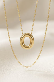 Signature 14k Gold Initial Necklace - O
