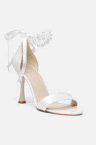 Felicity Pearl Ankle Tie Bridal Heels