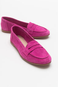Dorothy - Fuchsia Suede Leather Loafers