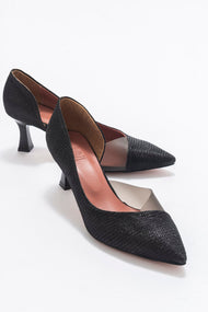 Vera Black Glitter Pointed Toe Pump (Women)