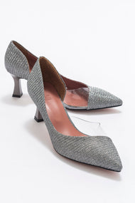 Vera Platinum Glitter Pointed Toe Pump (Women)