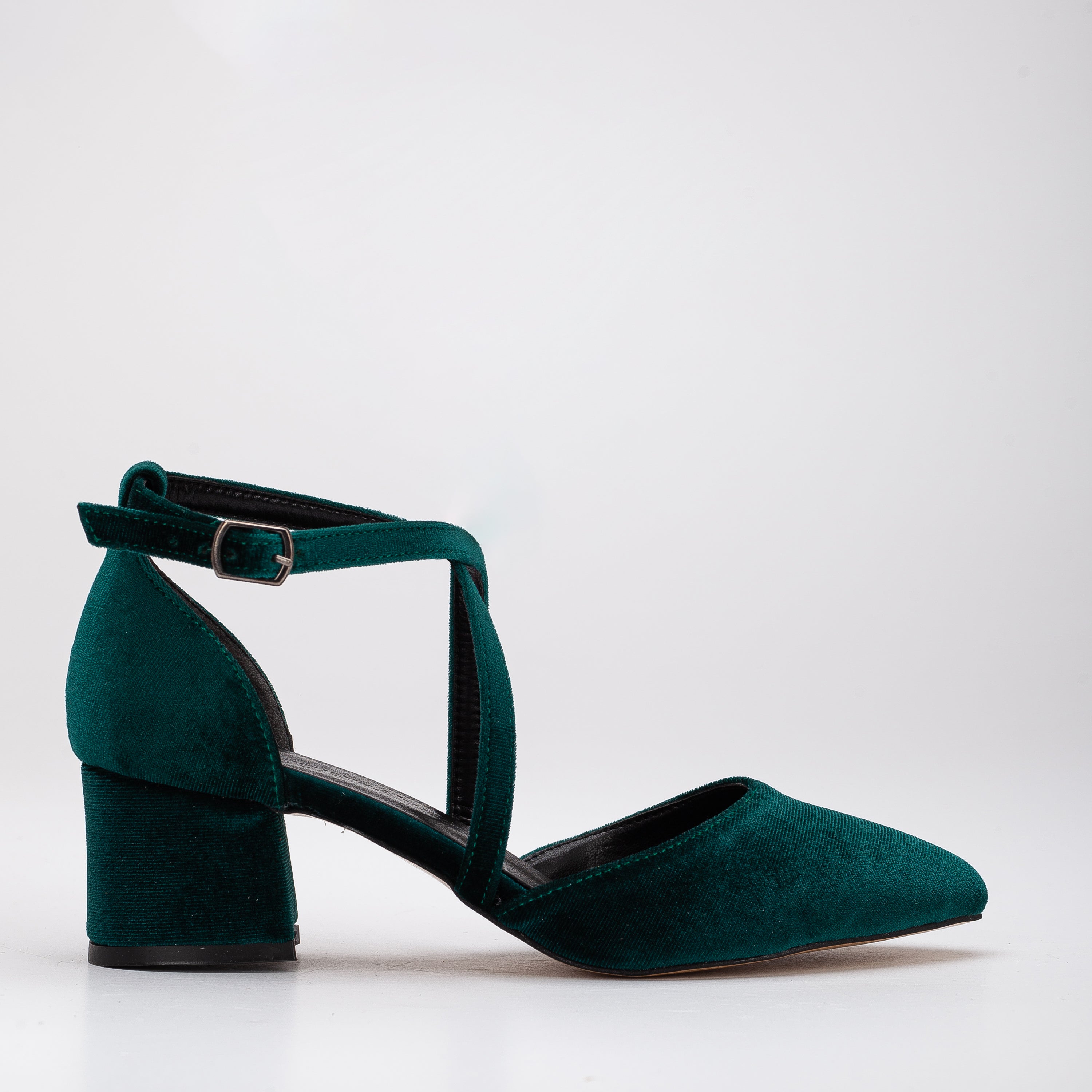 Dolly Emerald Green Velvet Heels