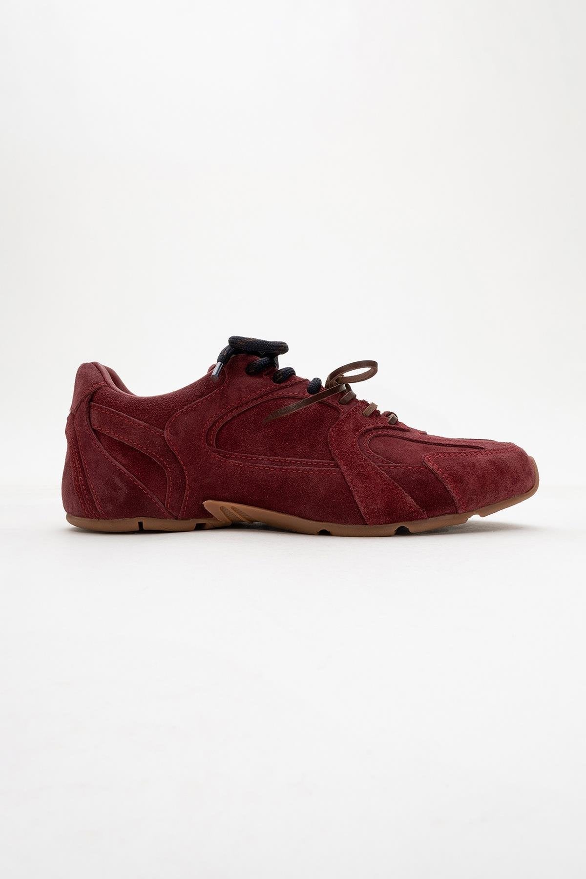 Selena - Burdungy Suede Leather Sneakers (Women)