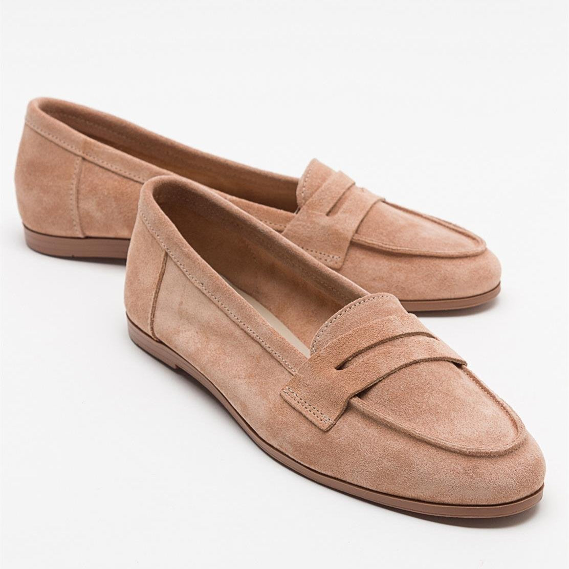 Dorothy - Camel Suede Leather Loafers