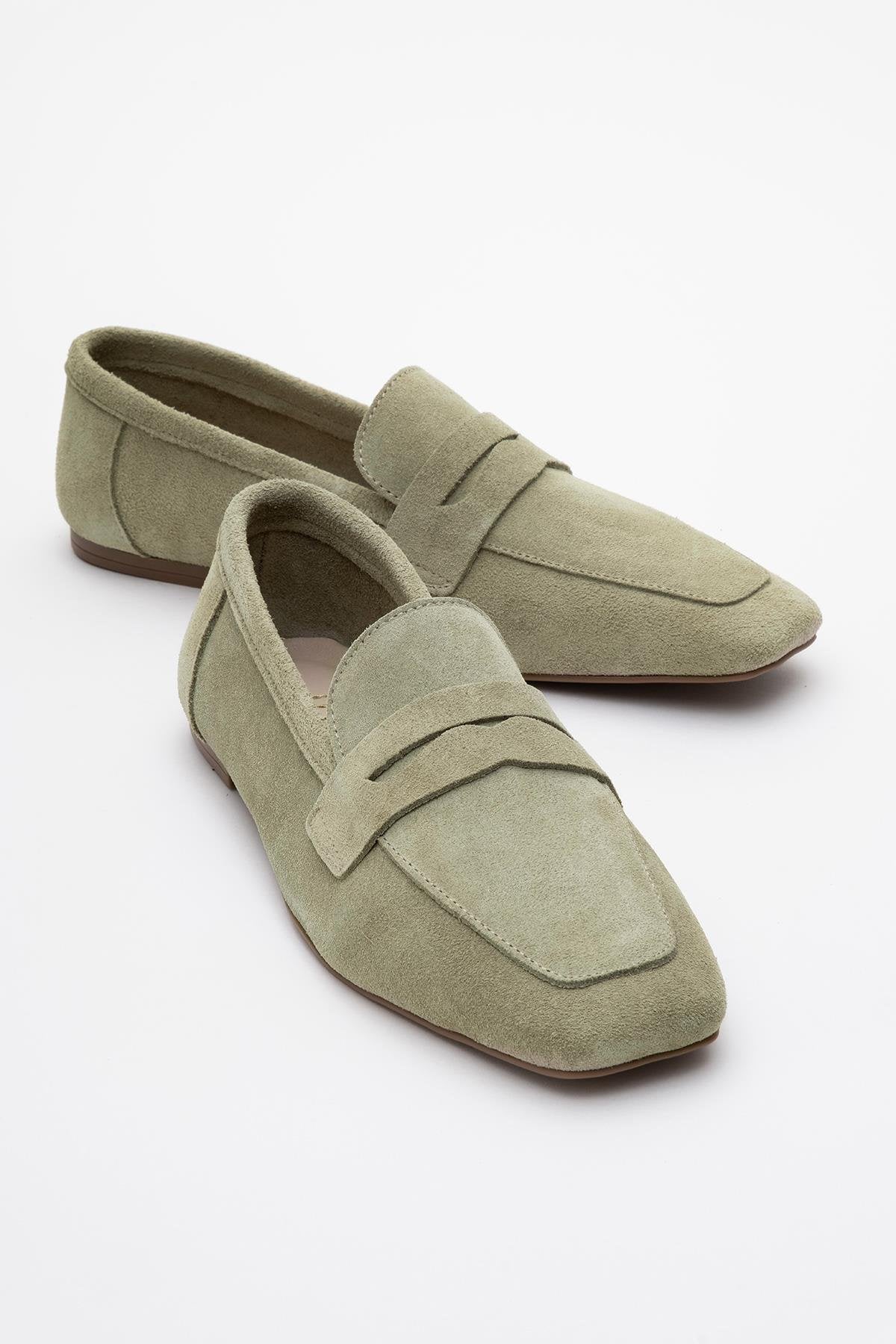Morne - Sage Green Suede Leather Loafers (Women)