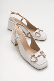 Karol - White Heeled Shoe (Women)
