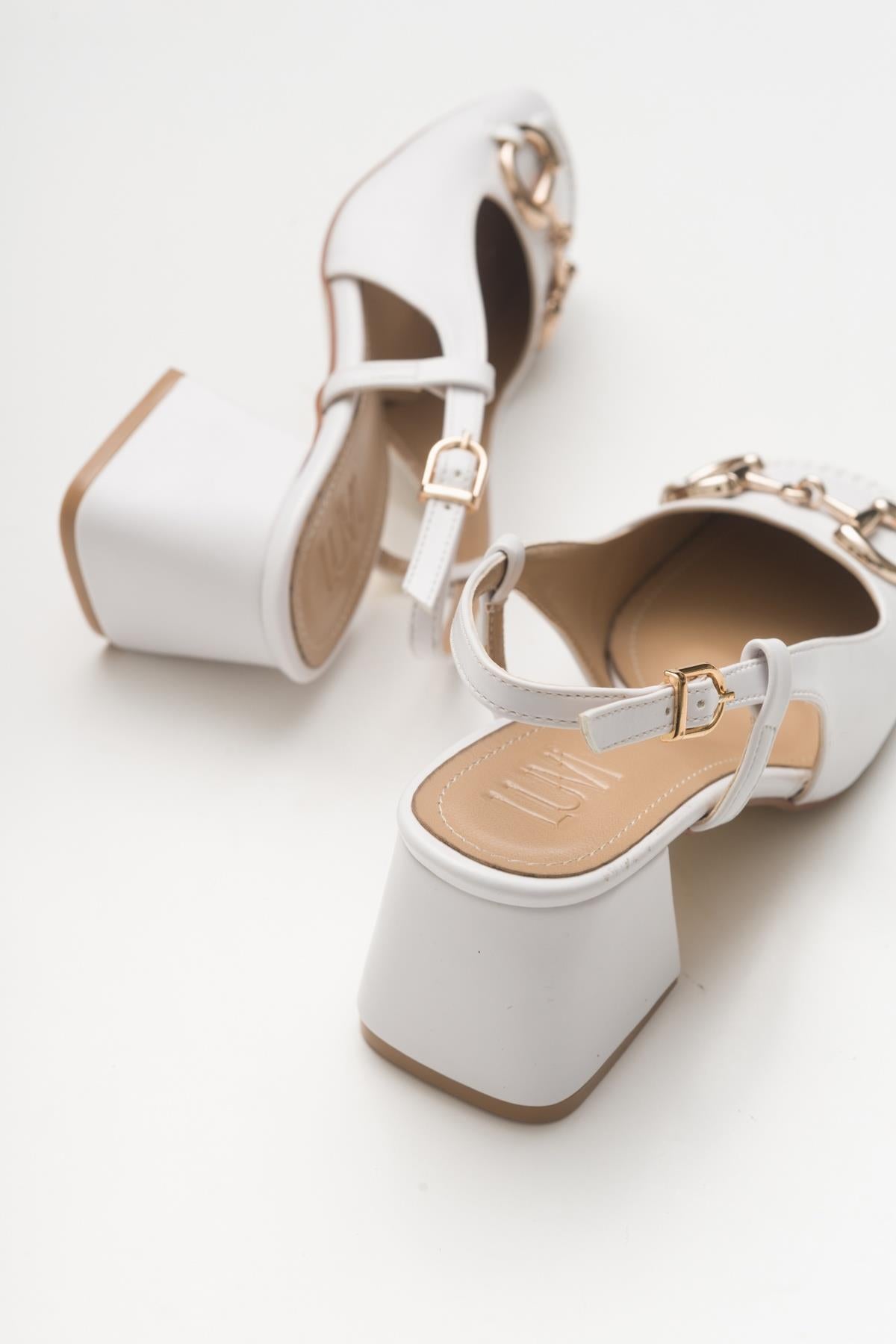 Karol - White Heeled Shoe (Women)