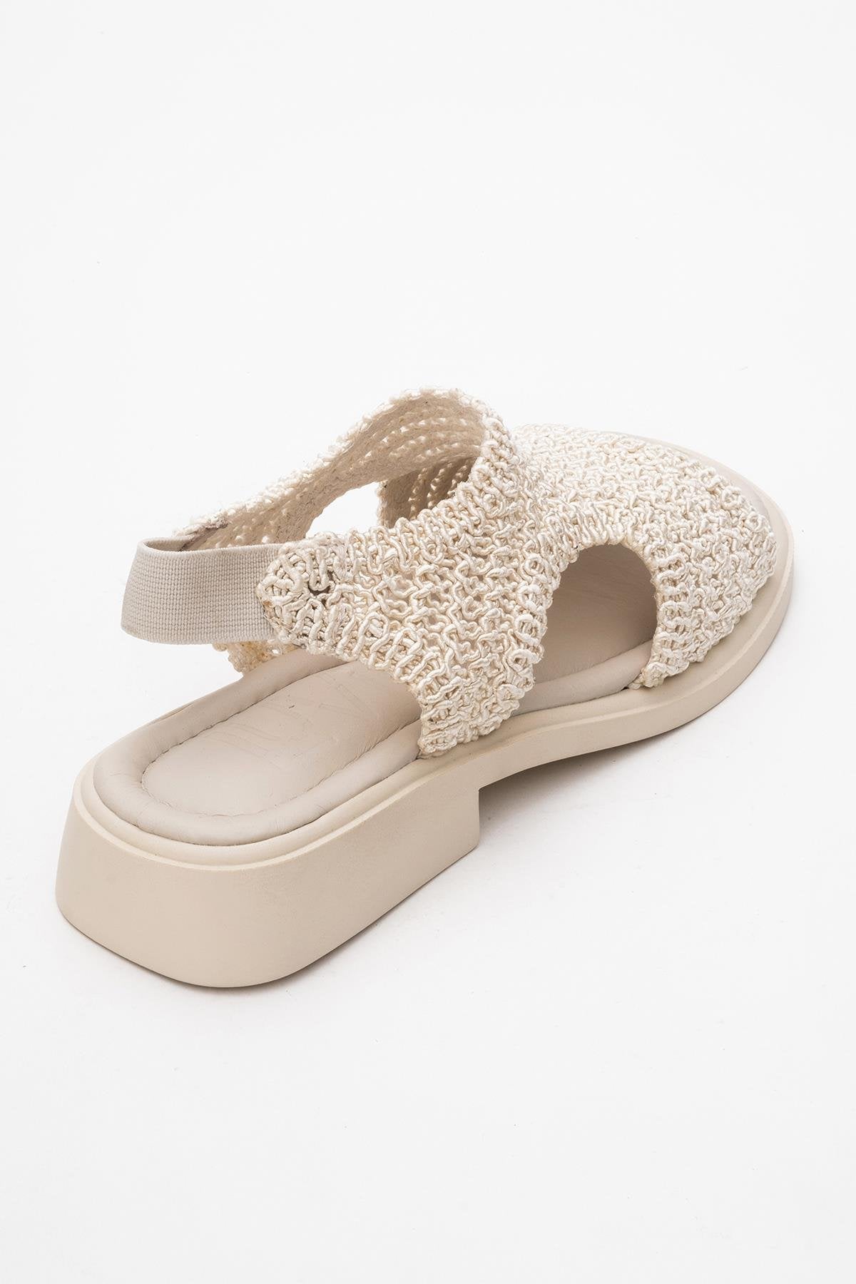 Weave - Beige Leather Woven Sandal (Women)