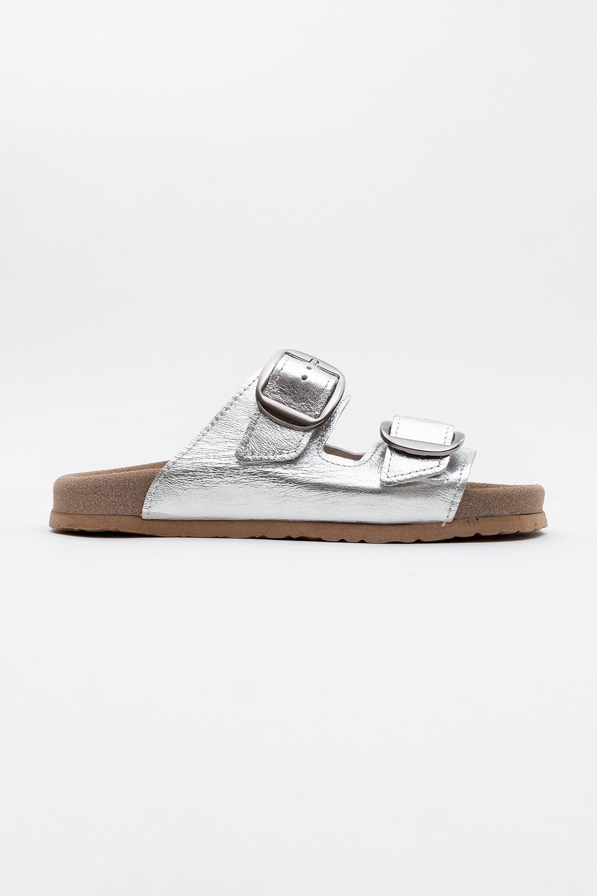Ovesta - Silver Leather Slide Sandal (Women)