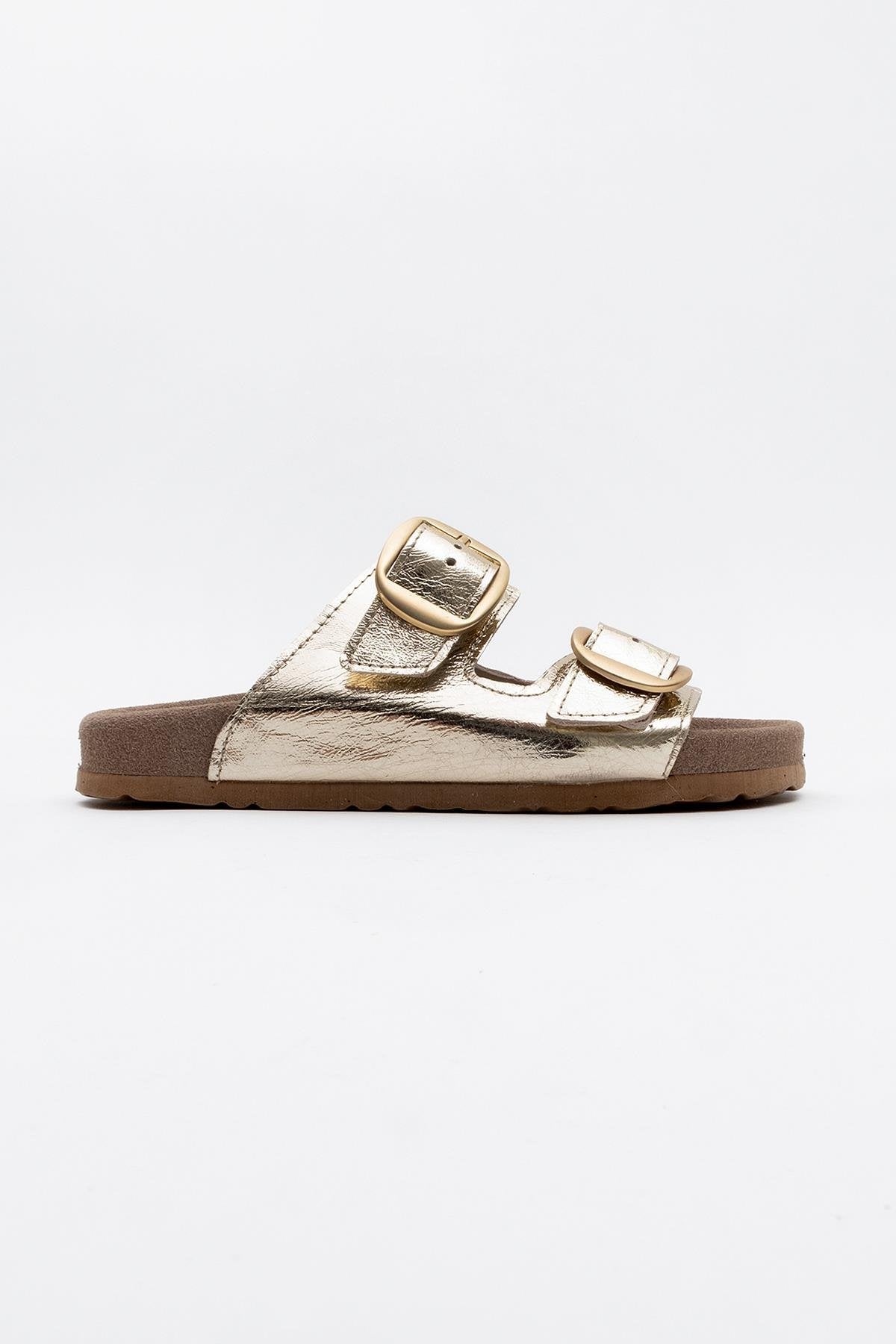Ovesta - Gold Leather Slide Sandal (Women)