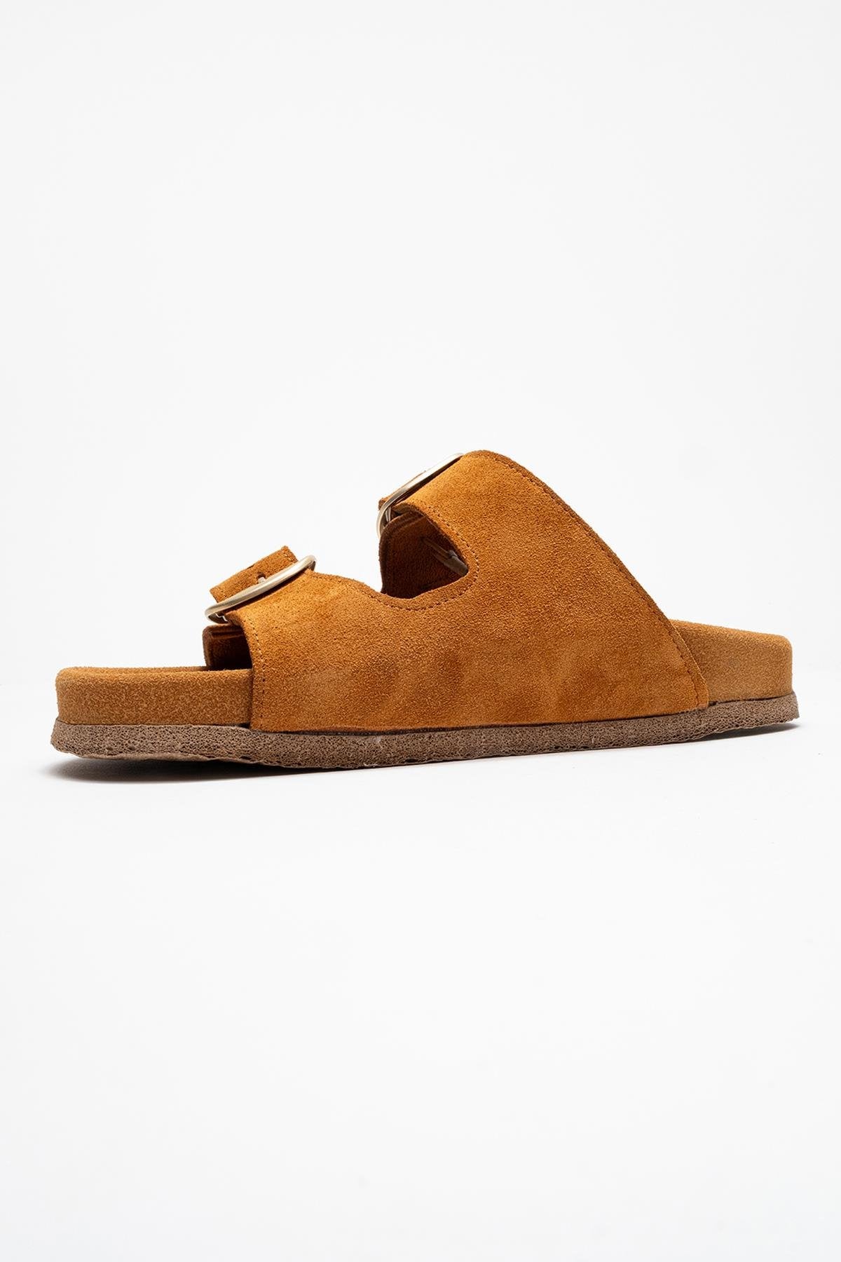 Ovesta - Cognac Brown Suede Leather Slide Sandal (Women)