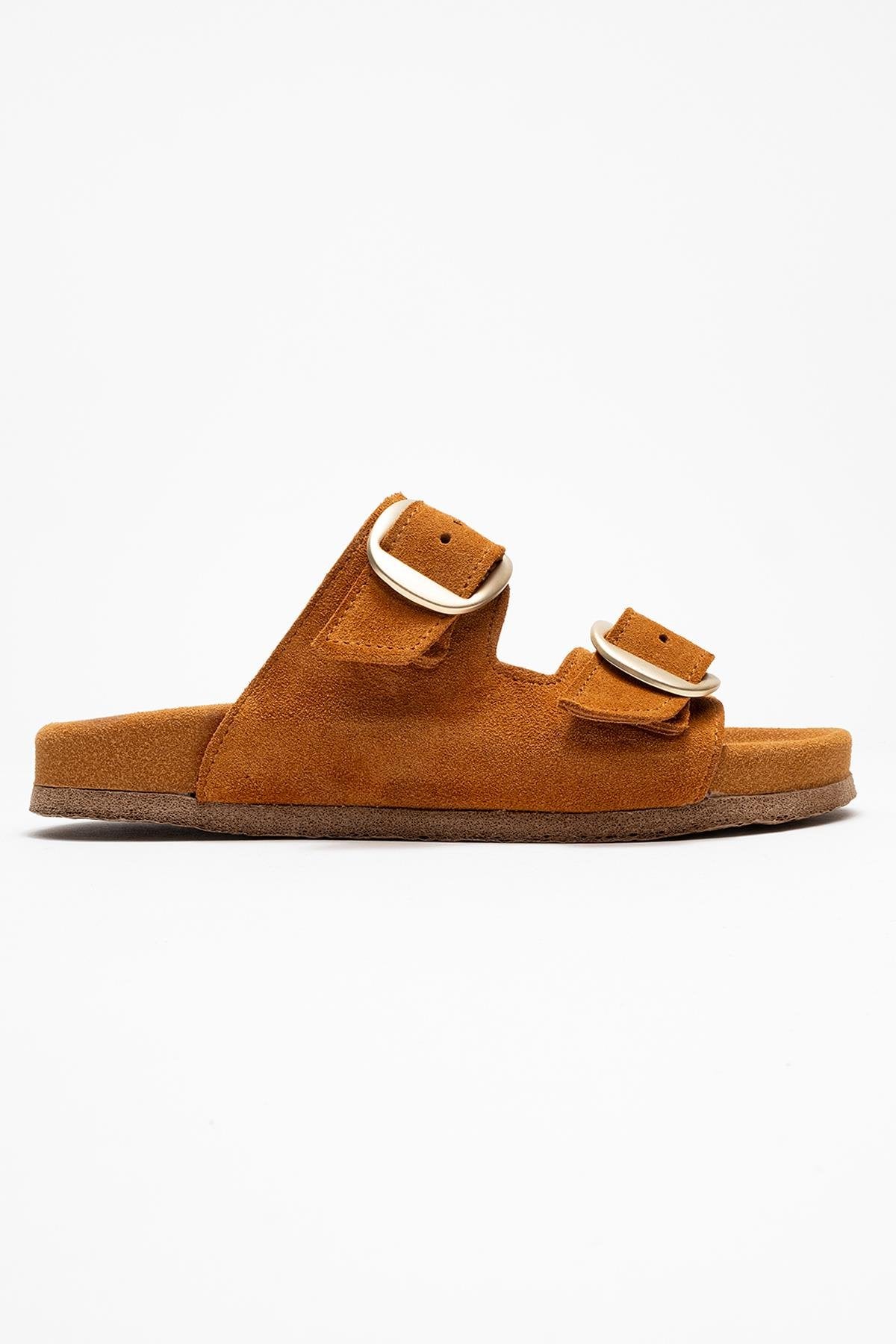 Ovesta - Cognac Brown Suede Leather Slide Sandal (Women)