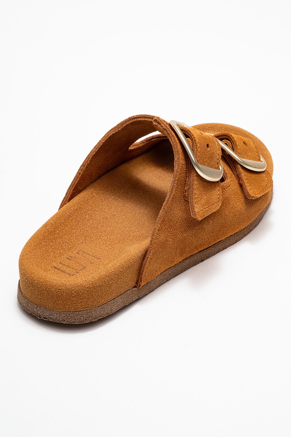 Ovesta - Cognac Brown Suede Leather Slide Sandal (Women)