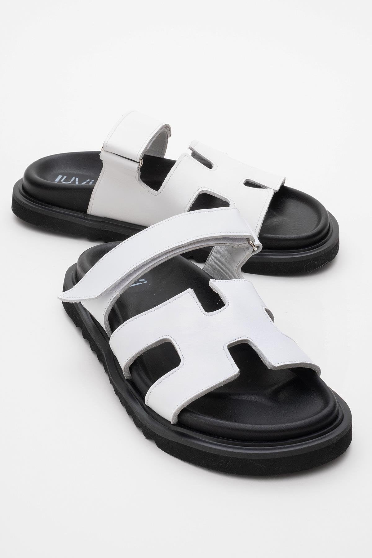 Morte - White Leather Slide Sandal (Women)
