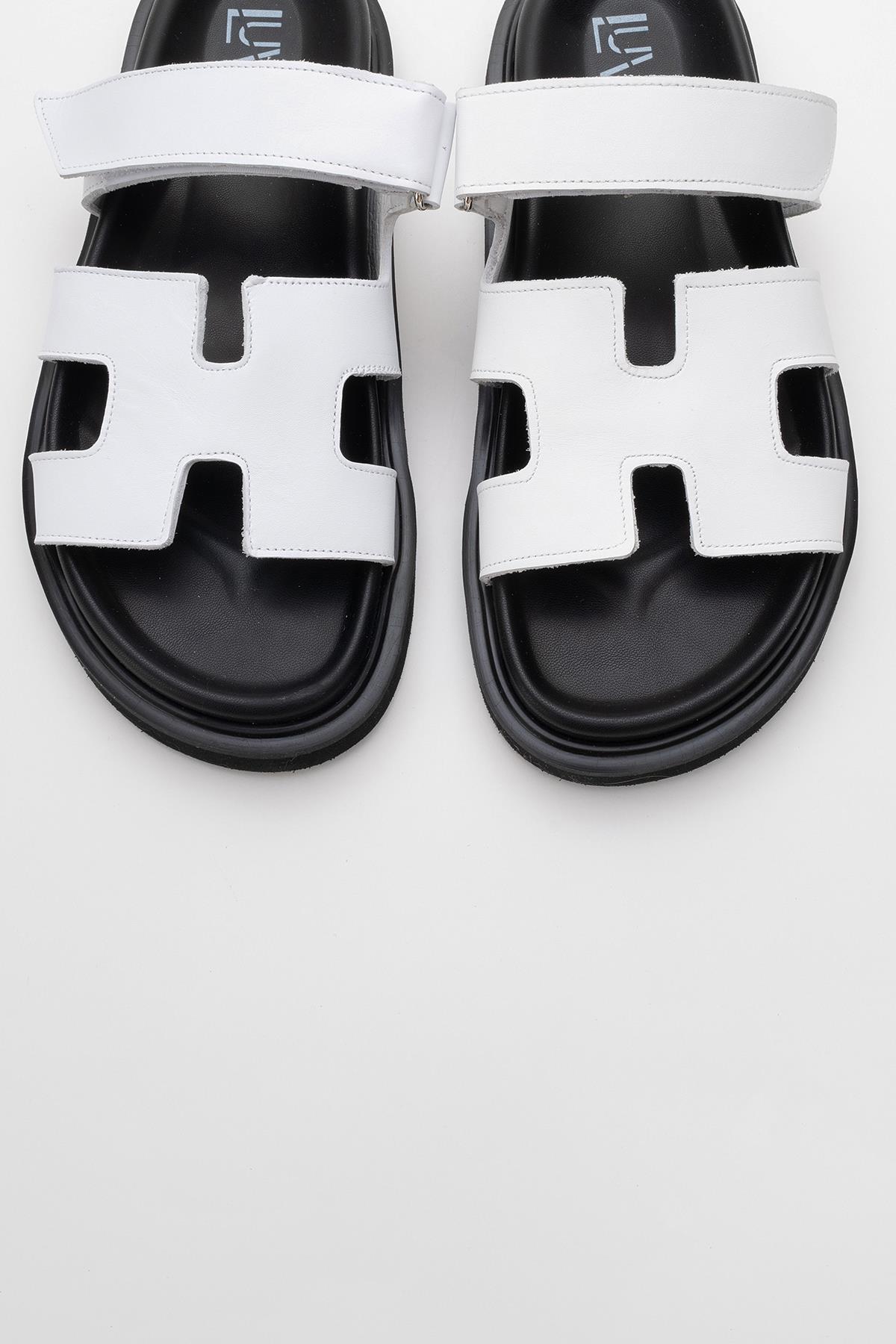 Morte - White Leather Slide Sandal (Women)