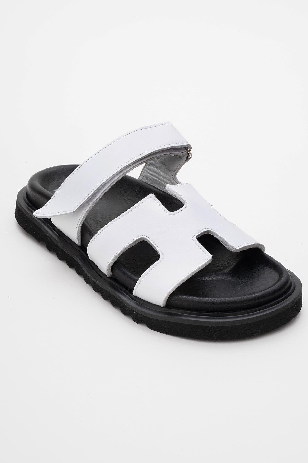 Morte - White Leather Slide Sandal (Women)