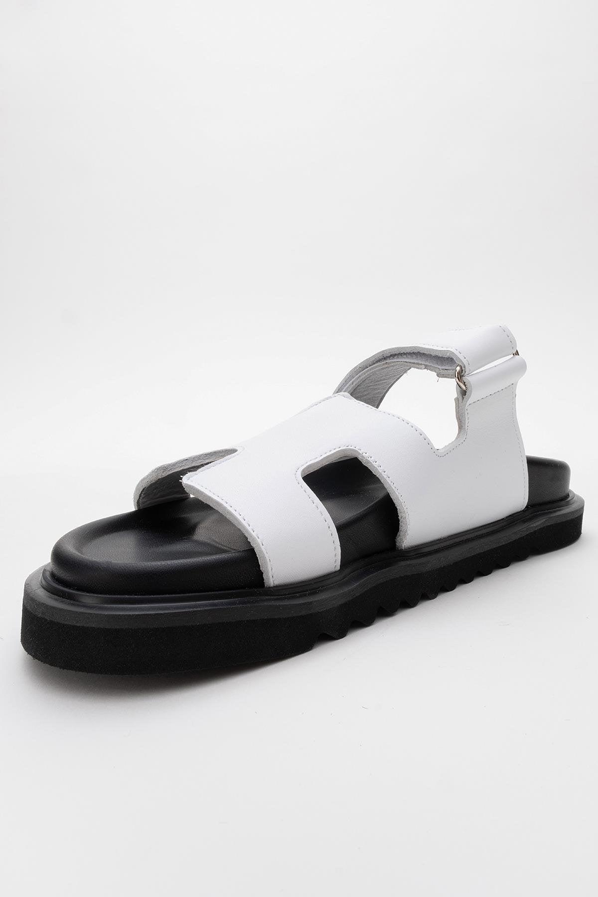 Morte - White Leather Slide Sandal (Women)