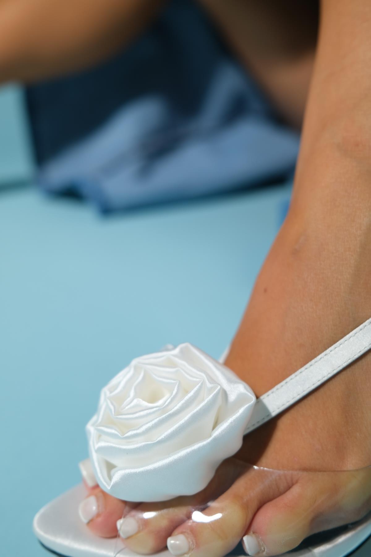 Aisne - White Floral Transparent Thin Heel Shoe (Women)