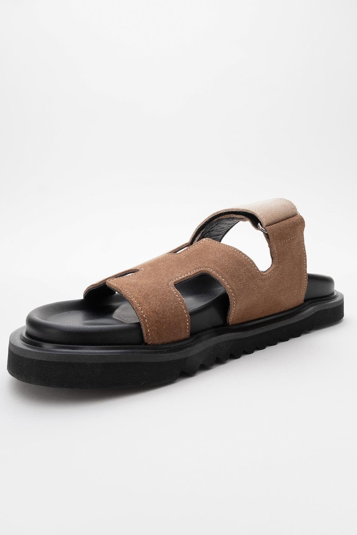 Morte - Cognac Beige Suede Leather Slide Sandal (Women)
