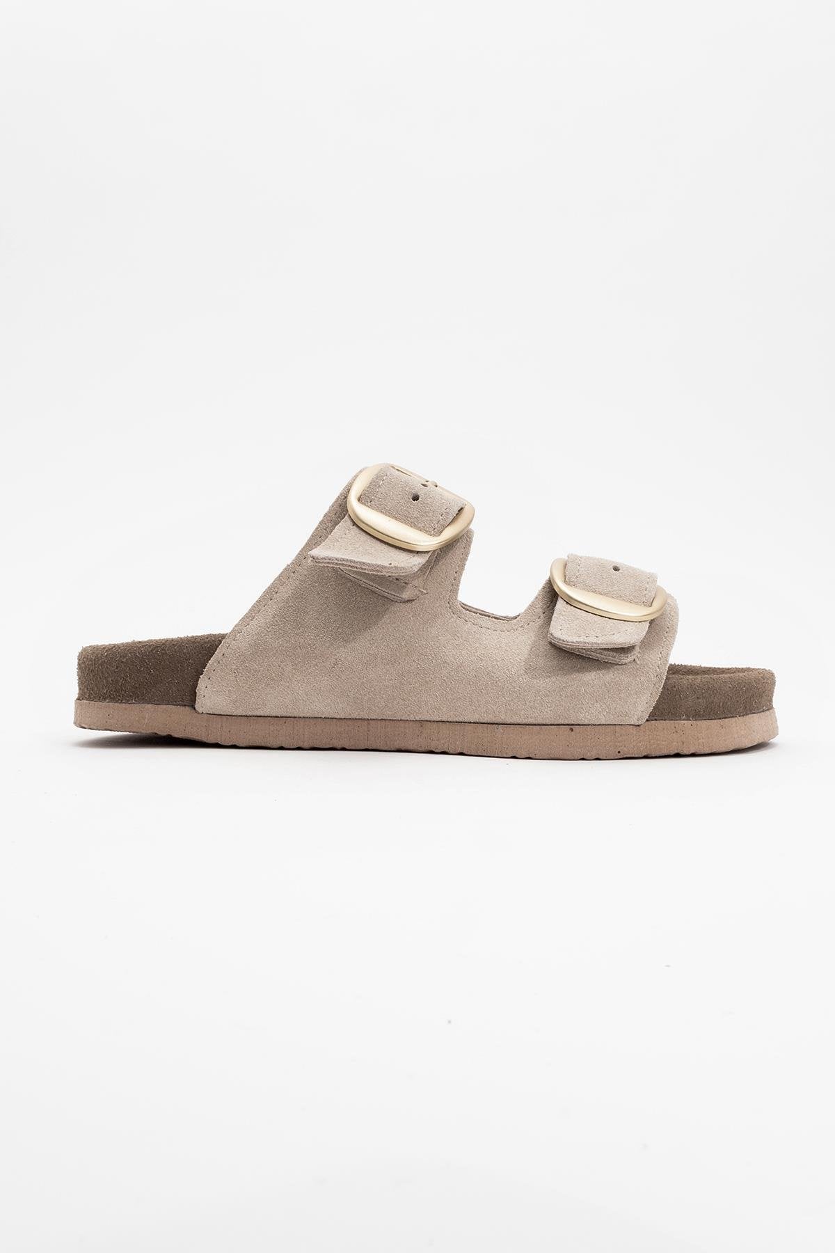 Ovesta - Beige Leather Slide Sandal (Women)
