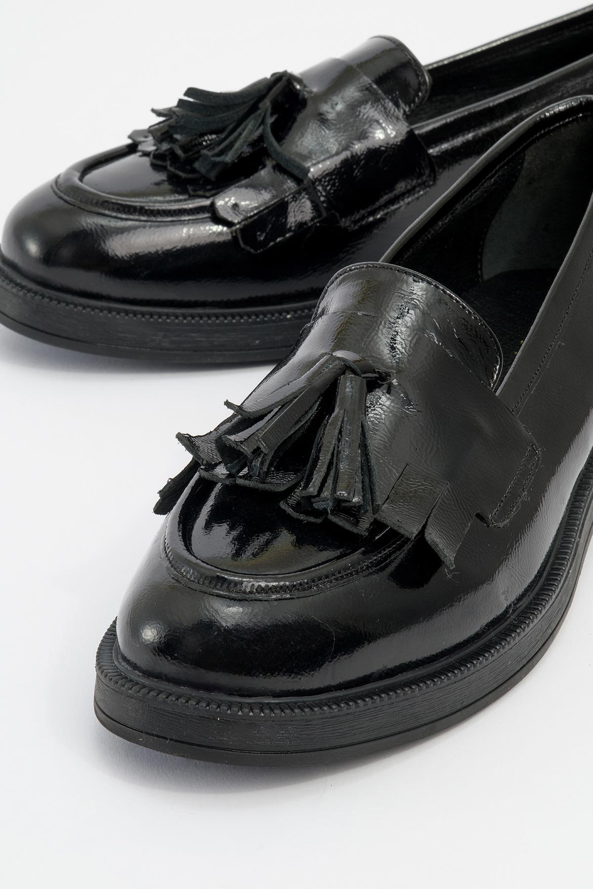 Milly - Black Patent Leather Tassel Loafers