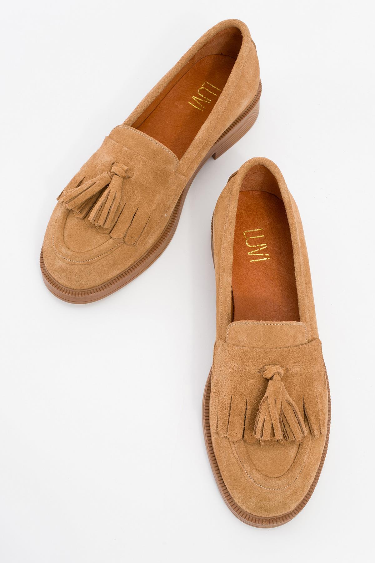 Milly - Cognac Brown Suede Leather Tassel Loafers