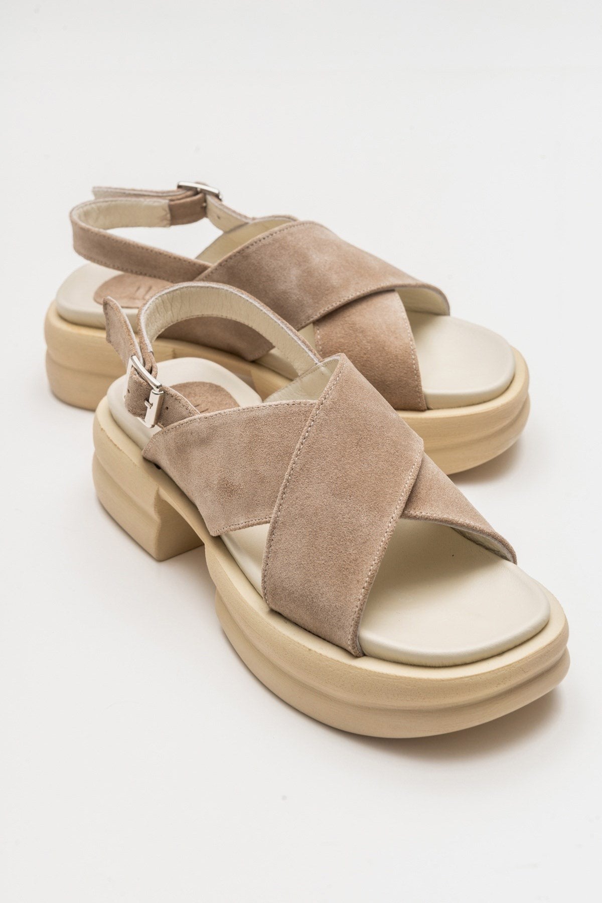 Gers - Beige Genuine Leather Sandal (Women)