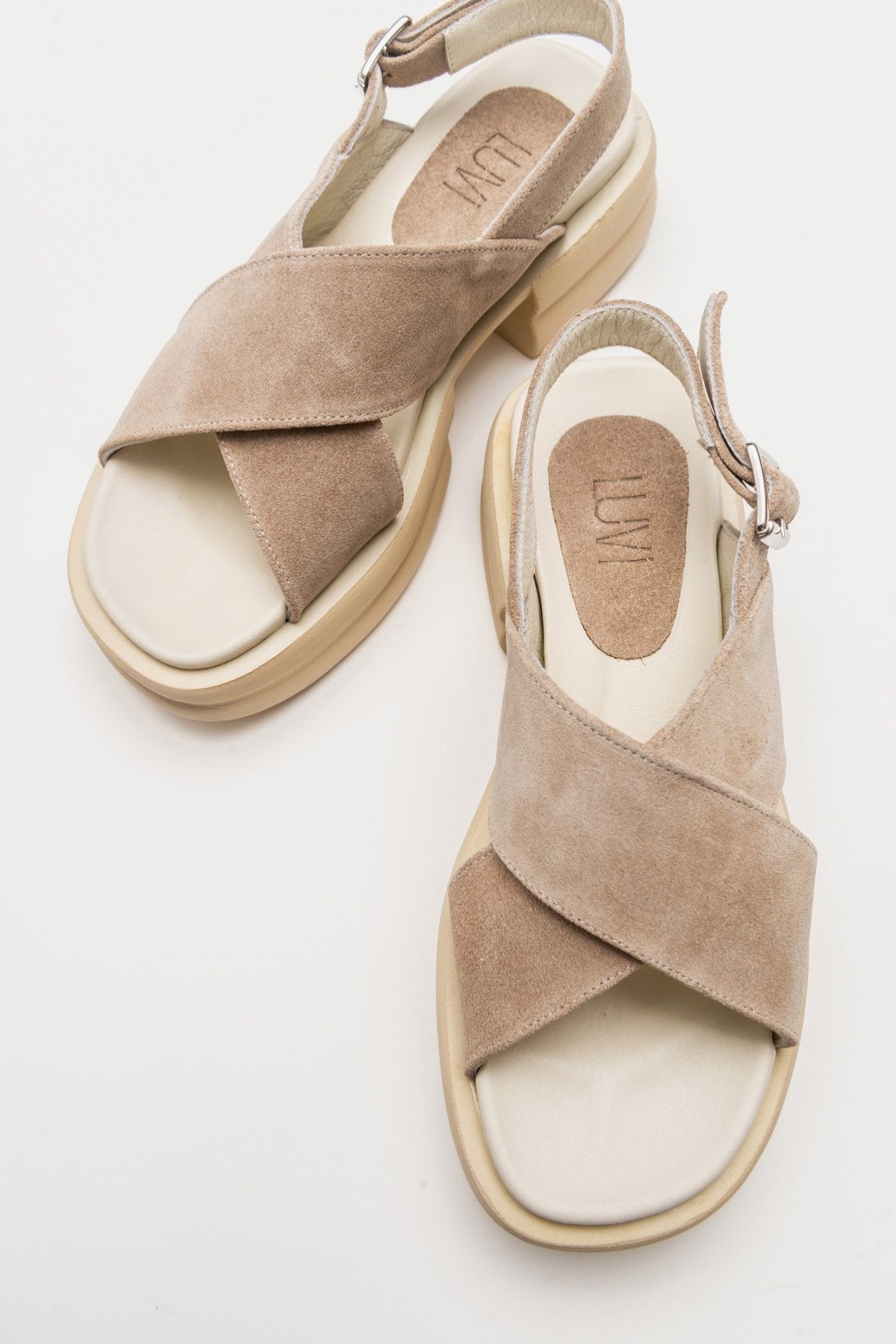 Gers - Beige Genuine Leather Sandal (Women)