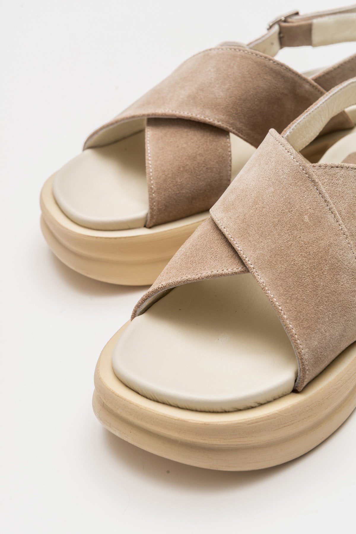 Gers - Beige Genuine Leather Sandal (Women)